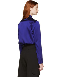Темно-синяя шелковая блузка от J.W.Anderson