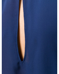 Темно-синяя шелковая блузка от Theory