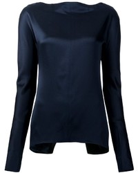 Темно-синяя шелковая блузка от Protagonist
