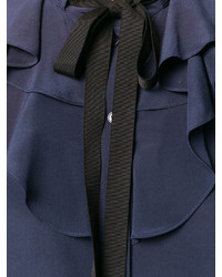 Темно-синяя шелковая блузка от Joseph