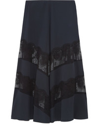 Темно-синяя шелковая длинная юбка от Stella McCartney