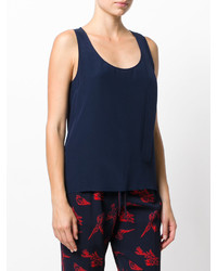 Женская темно-синяя шелковая майка от Joseph
