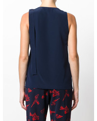 Женская темно-синяя шелковая майка от Joseph