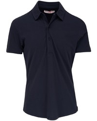 Мужская темно-синяя шелковая рубашка с коротким рукавом от Orlebar Brown