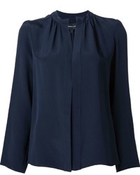 Женская темно-синяя шелковая рубашка от Derek Lam