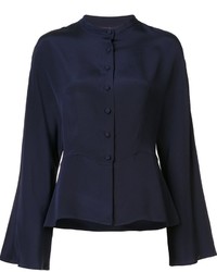 Женская темно-синяя шелковая рубашка от Martin Grant