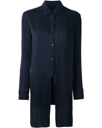 Женская темно-синяя шелковая рубашка от RtA