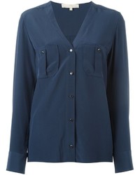 Женская темно-синяя шелковая рубашка от Vanessa Bruno