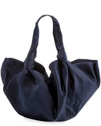 Темно-синяя шелковая сумка