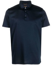 Мужская темно-синяя шелковая футболка-поло от Moorer