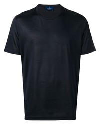 Мужская темно-синяя шелковая футболка с круглым вырезом от Barba