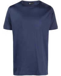 Мужская темно-синяя шелковая футболка с круглым вырезом от Colombo