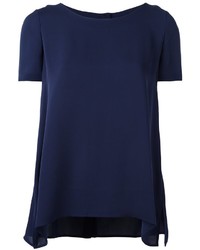 Женская темно-синяя шелковая футболка от Diane von Furstenberg