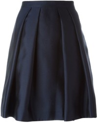 Темно-синяя шелковая юбка со складками от Burberry