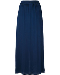 Темно-синяя шелковая юбка со складками от Emporio Armani