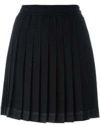 Темно-синяя шелковая юбка со складками от Versace