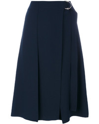 Темно-синяя шелковая юбка от Carven