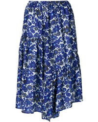 Темно-синяя шелковая юбка от Christian Wijnants