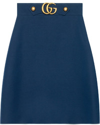 Темно-синяя шелковая юбка от Gucci