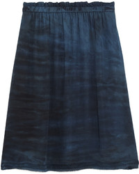 Темно-синяя шелковая юбка от Raquel Allegra