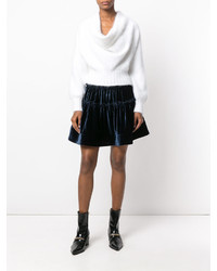 Темно-синяя шелковая юбка от Alberta Ferretti