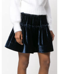 Темно-синяя шелковая юбка от Alberta Ferretti