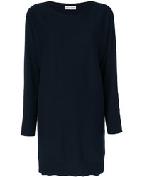 Темно-синяя шерстяная блузка от Le Tricot Perugia