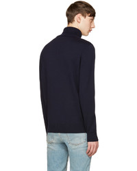Мужская темно-синяя шерстяная водолазка от Fendi