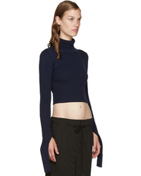 Женская темно-синяя шерстяная водолазка от Jacquemus