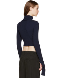 Женская темно-синяя шерстяная водолазка от Jacquemus