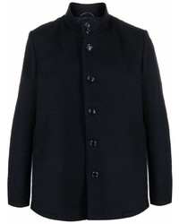 Мужская темно-синяя шерстяная куртка-рубашка от Aspesi