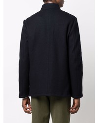 Мужская темно-синяя шерстяная куртка-рубашка от Aspesi