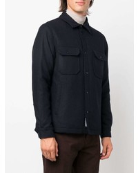 Мужская темно-синяя шерстяная куртка-рубашка от Woolrich