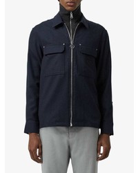 Мужская темно-синяя шерстяная куртка-рубашка от Burberry
