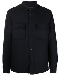 Мужская темно-синяя шерстяная куртка-рубашка от Woolrich