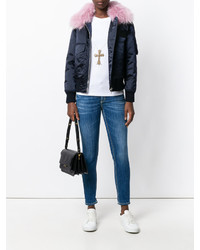 Женская темно-синяя шерстяная куртка от Dondup