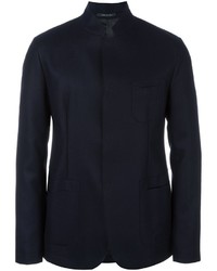 Мужская темно-синяя шерстяная куртка от Emporio Armani