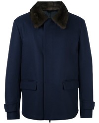 Мужская темно-синяя шерстяная куртка от Fendi