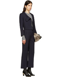 Женская темно-синяя шерстяная куртка от Roksanda