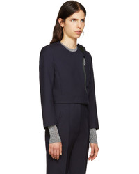 Женская темно-синяя шерстяная куртка от Roksanda