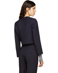 Женская темно-синяя шерстяная куртка от Roksanda