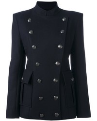 Женская темно-синяя шерстяная куртка от PIERRE BALMAIN