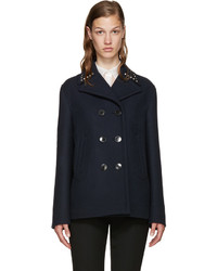 Женская темно-синяя шерстяная куртка от Valentino