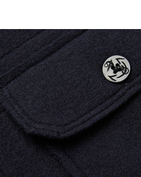 Мужская темно-синяя шерстяная рубашка с длинным рукавом от Polo Ralph Lauren