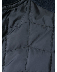 Мужская темно-синяя шерстяная стеганая куртка без рукавов от Salvatore Ferragamo