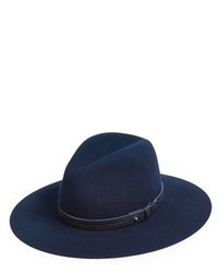 Темно-синяя шерстяная шляпа