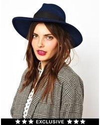 Женская темно-синяя шерстяная шляпа от Catarzi