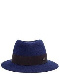 Женская темно-синяя шерстяная шляпа