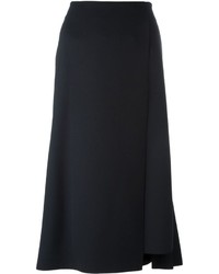 Темно-синяя шерстяная юбка со складками от Cédric Charlier