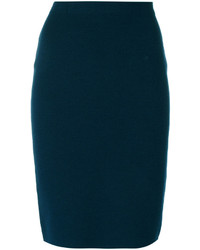Темно-синяя шерстяная юбка от D-Exterior